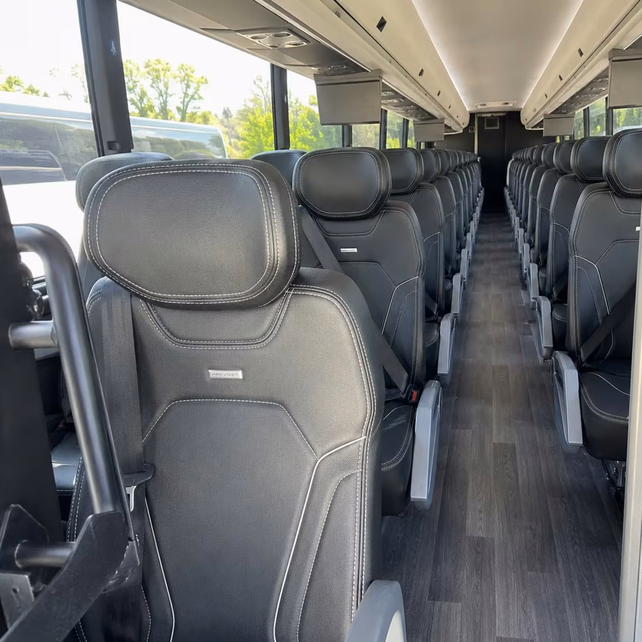 56 passenger charter bus inside