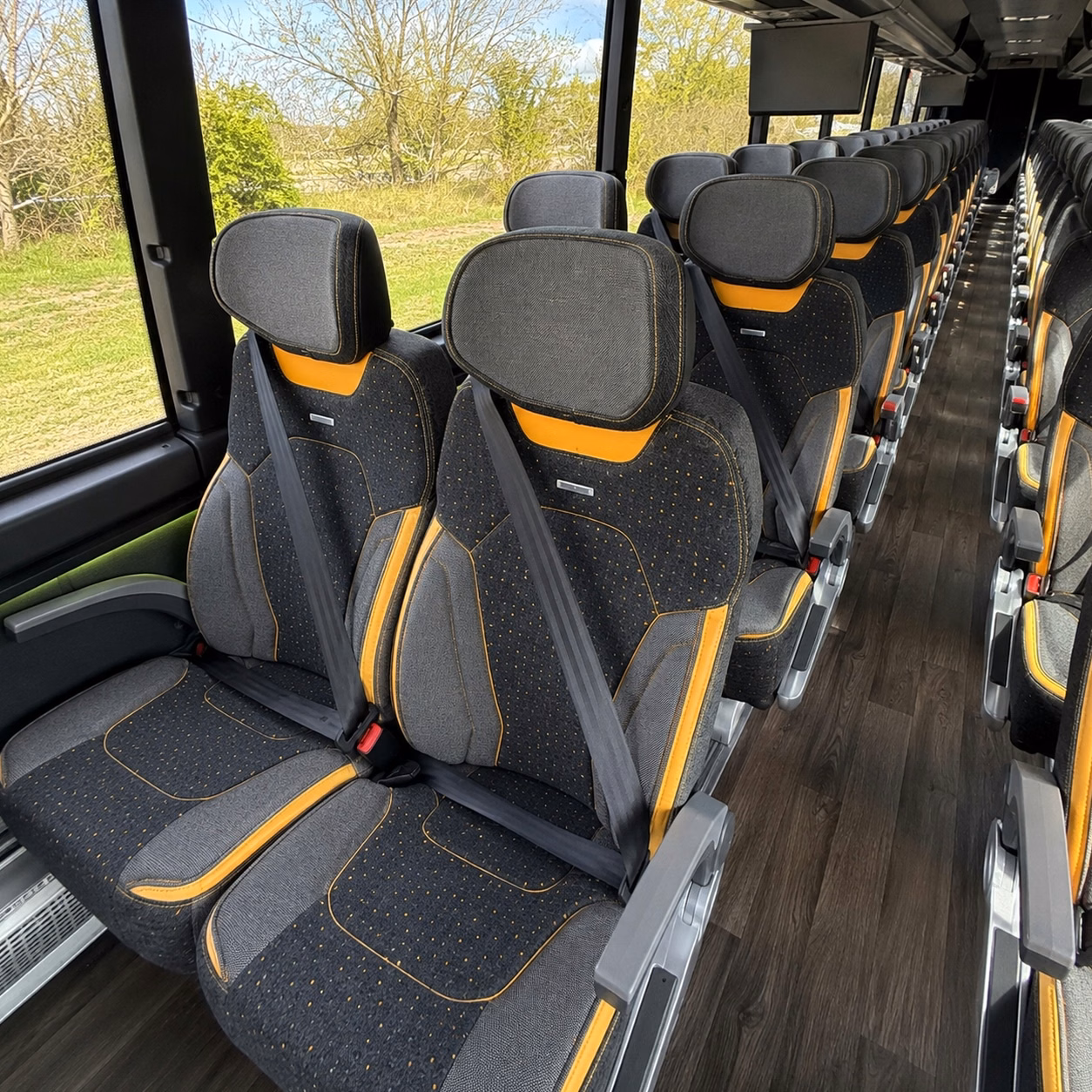 56 passenger charter bus interior